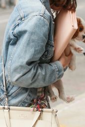 Selena Gomez - Arriving at Her Hotel With Her Puppy in NYC 09/18/2017