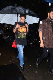 Selena Gomez - Going to Dinner Under the Rain With The Weeknd in NYC 09/02/2017