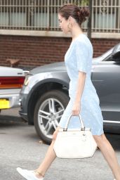 Selena Gomez - Wearing a Blue Dress in NYC 09/15/2017