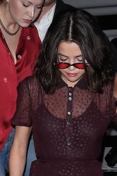 Selena Gomez Wears a Purple Sheer Dress - Night Out in NYC 09/12/2017