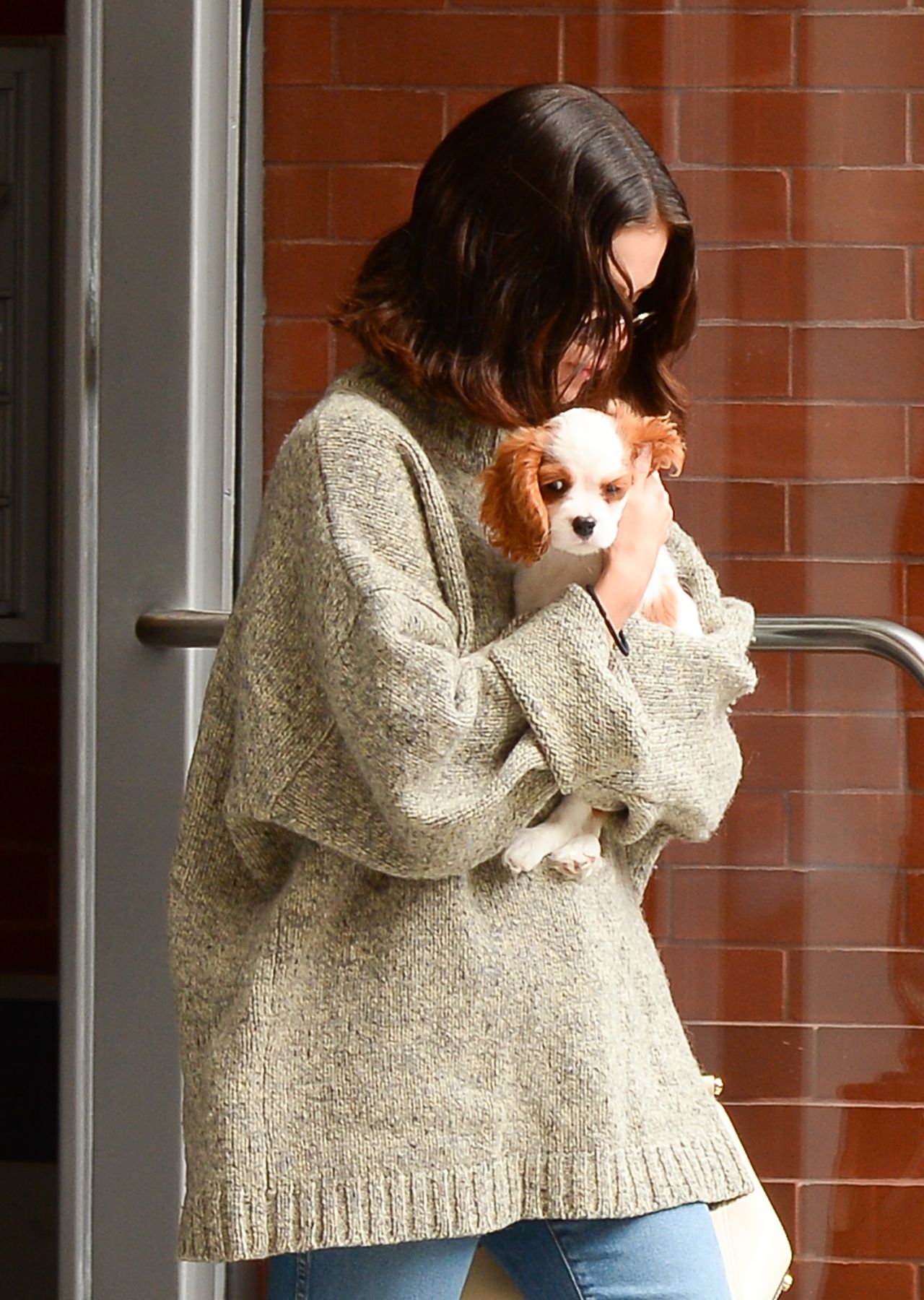 Selena Gomez - With Her Puppy in Soho, NYC 09/20/2017 • CelebMafia