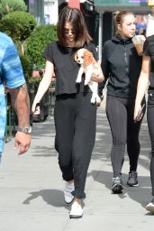 Selena Gomez With Her Puppy - Woody Allen Film Set in NYC 09/19/2017