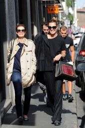 Sveva Alviti and Nathalie Rapti Gomez Street Fashion - Milan, Italy 09/22/2017