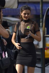 Victoria Justice Wears Through Top - Heading to NYFW in NYC 09/12/2017