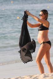 Abbey Clancy in a Black Bikini in Dubai
