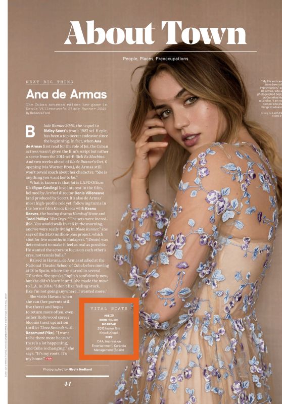 Ana de Armas - The Hollywood Reporter October 2017