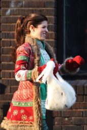 Anna Kendrick - Shoots a Scene for Christmas Feature 10/25/2017