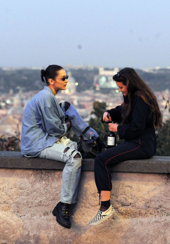 Bella Hadid With a Friend in Rome, Italy 10/29/2017