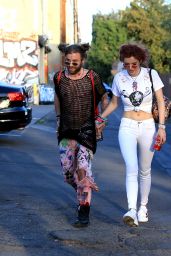 Bella Thorne Street Style - Leaving Body Electric Tattoo Shop in West Hollywood 10/10/2017