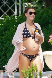 Coleen Rooney in Bikini - Shows Off Her Baby Bump at the Beach in Barbados 10/26/2017
