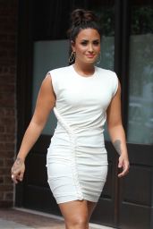 Demi Lovato in White Mini Dress - Manhattan