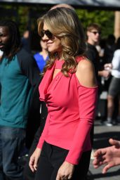 Elizabeth Hurley Appears on "Extra" in Hollywood 10/05/2017