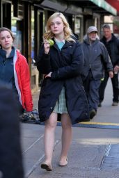 Elle Fanning - Woody Allen Film Set in NYC 10/18/2017