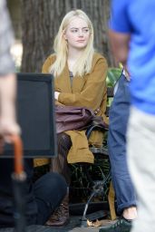 Emma Stone - Shooting Scenes on the Set of "Maniac" in NYC 10/20/2017