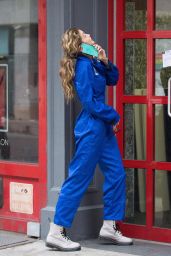 Gigi Hadid in a Blue NASA Jumpsuit - NYC 10/25/2017