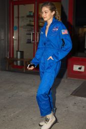 Gigi Hadid in a Blue NASA Jumpsuit - NYC 10/25/2017