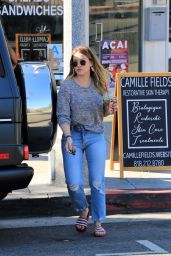 Hilary Duff in Casual Attire - Steps Out for a Fresh Pressed Juice and Coffee in Studio City