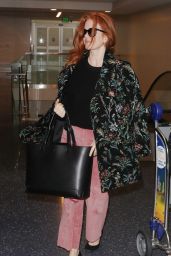 Isla Fisher in Comfy Travel Outfit at LAX Airport in Los Angeles