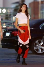 Kaia Gerber in Bottoms by I. Am. Gia With a Classic White Crop Top