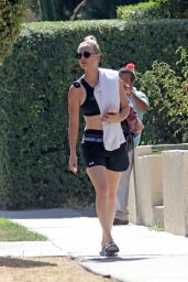 Kaley Cuoco Leggy in Shorts - Leaving Her Yoga Class in LA 10/02/2017