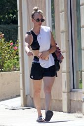 Kaley Cuoco Leggy in Shorts - Leaving Her Yoga Class in LA 10/02/2017