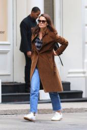 Katie Holmes Street Style - Shops at A.P.C. in NYC 10/13/2017