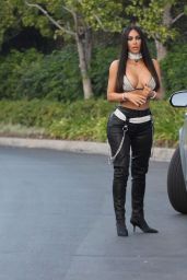 Kim Kardashian in Aaliyah Halloween Costume - Beverly Hills 10/28/2017