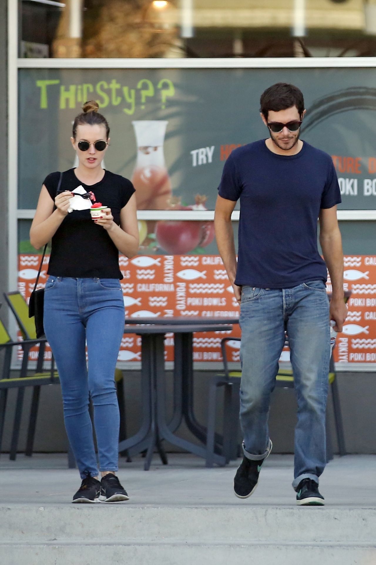Leighton Meester Street Style Having Lunch In Los
