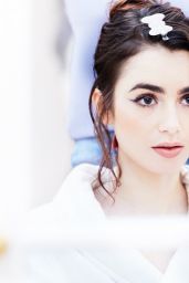 Lily Collins - Getting Ready for Paris Fashion Week With W Magazine 10/01/2017
