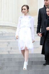 Lily Collins - Givenchy Fashion Show in Paris, PFW 10/01/2017
