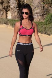 Lucy Mecklenburgh Walking on the Beach in Marbella, October 2017