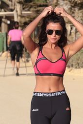 Lucy Mecklenburgh Walking on the Beach in Marbella, October 2017