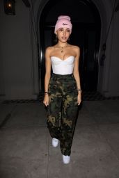 Madison Beer in a Skimpy Top and Camouflage Pants at Craig