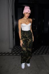 Madison Beer in a Skimpy Top and Camouflage Pants at Craig
