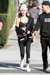 Madison Beer in Tights - Santa Monica Blvd in West Hollywood