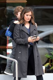 Mariska Hargitay - Taking Selfies on the Set of "Law & Order: Special Victims Unit" in NYC 10/24/2017