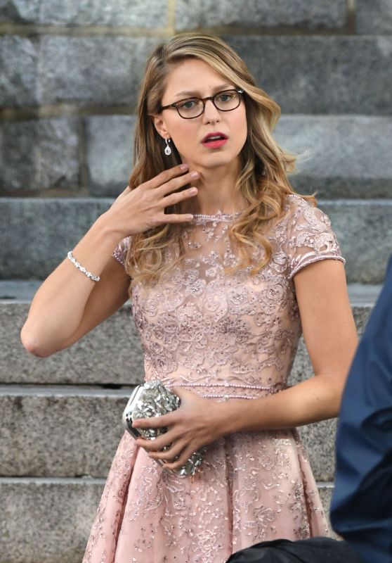 Melissa Benoist - On the Set of "Supergirl" in Vancouver 10/11/2017