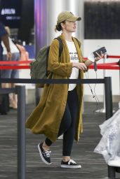 Minka Kelly in Travel Outfit - LAX Airport in Los Angeles 10/29/2017
