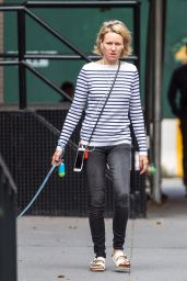 Naomi Watts Makeup Free - Walking Her Dog in NYC 10/15/2017