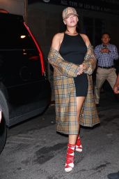 Rihanna in Burberry Out in New York