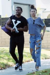 Zendaya in Ripped Jeans With Her Brother in Los Angeles 10/01/2017