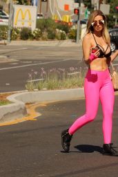 Ana Braga in a Pink Spandex Pants in Calabasas, November 2017