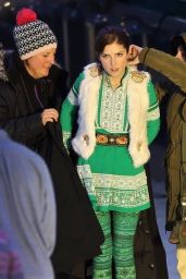 Anna Kendrick on the Ice - Filming "Noelle" in Vancouver 11/20/2017