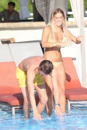 Chloe Meadows in a Cream Bikini - With Boyfriend Taylor Barnett in Mexico