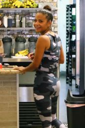 Christina Milian in a Camo Bodysuit - Out in Los Angeles 11/15/2017