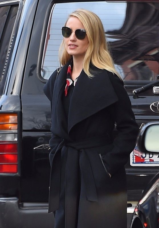 Dianna Agron in a Long Coat - NoHo in New York 11/14/2017