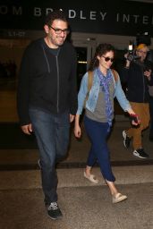 Emmy Rossum and Sam Esmail at LAX Airport in Los Angeles 11/27/2017