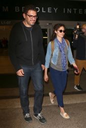 Emmy Rossum and Sam Esmail at LAX Airport in Los Angeles 11/27/2017