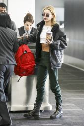 Hailey Baldwin in a Crop Top at LAX Airport in Los Angeles 11/20/2017