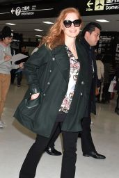 Jessica Chastain in Travel Outfit - Narita International Airport 11/26/2017